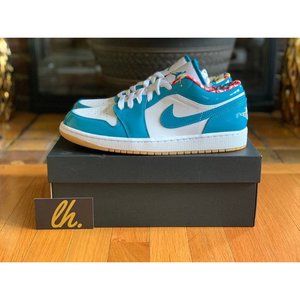 Size 10 Air Jordan 1 Low "Barcelona Cyber Teal"